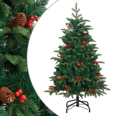 vidaXL Kunstkerstboom met scharnieren dennenappels en bessen 150 cm product