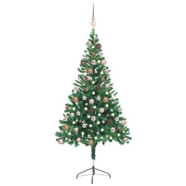 vidaXL Kunstkerstboom met verlichting en kerstballen 380 takken 150 cm product