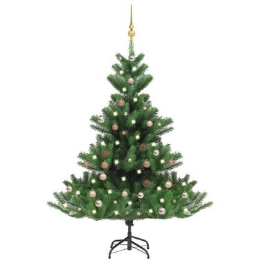 vidaXL Kunstkerstboom Nordmann met LED's en kerstballen 150 cm groen product