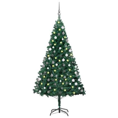 vidaXL Kunstkerstboom met verlichting en kerstballen 150 cm PVC groen product