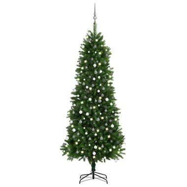 vidaXL Kunstkerstboom met verlichting en kerstballen 240 cm groen product