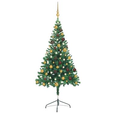 vidaXL Kunstkerstboom met verlichting en kerstballen 380 takken 150 cm product