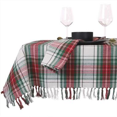 Unique Living - Tafelkleed Xmas Tartan - 150x300cm - White product