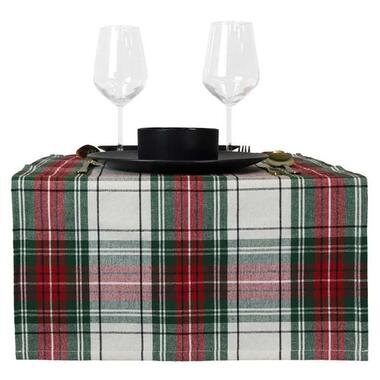 Unique Living - Tafelloper Xmas Tartan - 45x150cm - White product