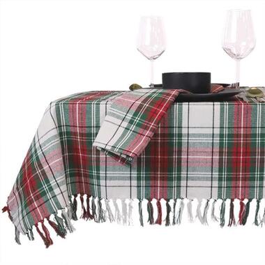 Unique Living - Tafelkleed Xmas Tartan - 150x250cm - White product