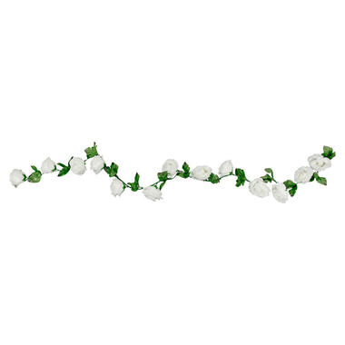 Rozen bloemenslinger - kunstplant/bloem - wit - 220 cm product