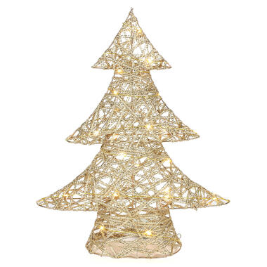 Countryfield Kerstfiguur verlicht - kerstboom - goud - H48 cm product