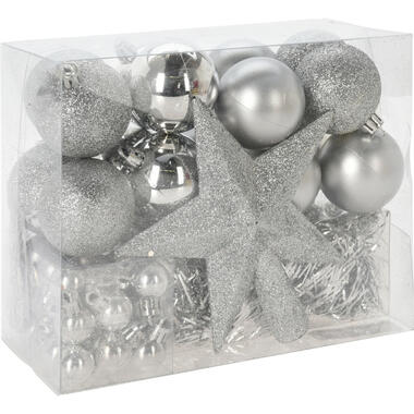 Christmas Decorations kerstversiering -54-dlg -zilver-kunststof product