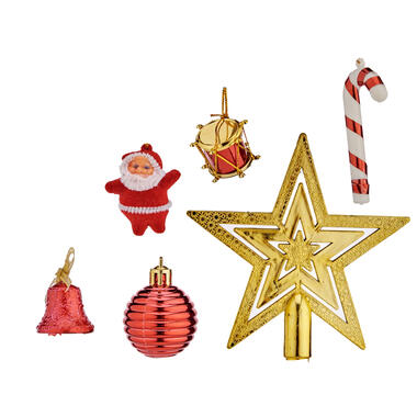 Krist+ kersthangers - 24x - met piek rood voor mini kerstboom product