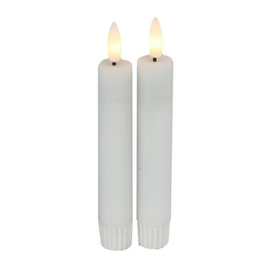 Countryfield Led kaarsen/dinerkaarsen - 2x stuks - wit - 15 cm product