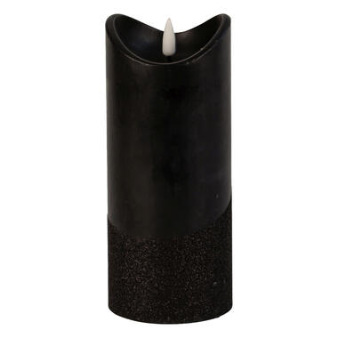 LED Kaars - stompkaars - zwart - wax - 3D lont - H17,5 x D7,5 cm product