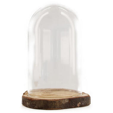 Dijk Natural Collections stolp - glas - houten plateau - D17 x H22 cm product