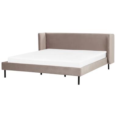 ARETTE - Tweepersoonsbed - Taupe - 180 x 200 cm - Fluweel product