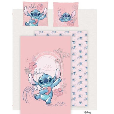 Disney Lilo & Stitch Dekbedovertrek Heart - Eenpersoons - 140 x 200 - Katoen product