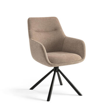 Furnihaus Draaibare - Eetkamerstoelen met armleuning set van 4 - Olivia - Taupe product