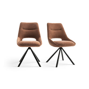 Furnihaus Eetkamerstoelen set van 2 - Tosca - Roestbruin - Stof product