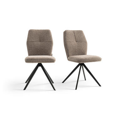 Furnihaus Eetkamerstoelen set van 2 - Emma - Taupe - Stof product