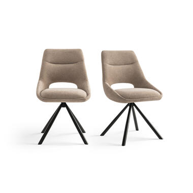 Furnihaus Eetkamerstoelen set van 2 - Tosca - Taupe - Stof product