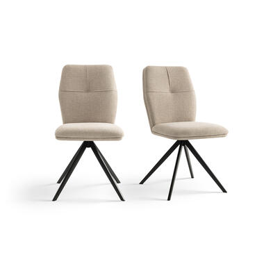 Furnihaus Eetkamerstoelen set van 2 - Emma - Beige - Stof product