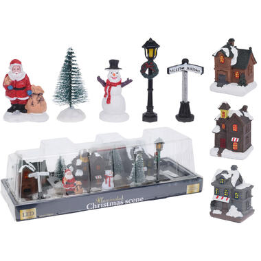 Christmas Decoration kerstdorp accessoires en huisjes 10-delig product