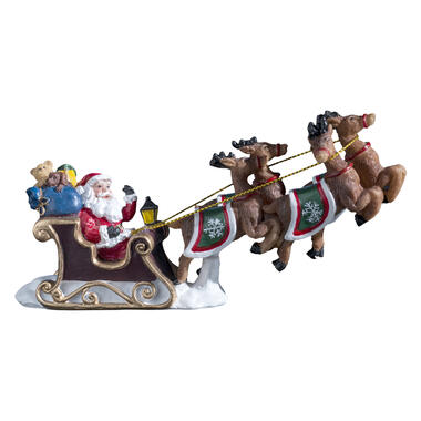 Feeric christmas beeldje kerstman in slee - 14,5 cm product