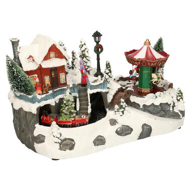 Christmas Decoration kersttafereel -draaiende carrousel-kerstdorp product