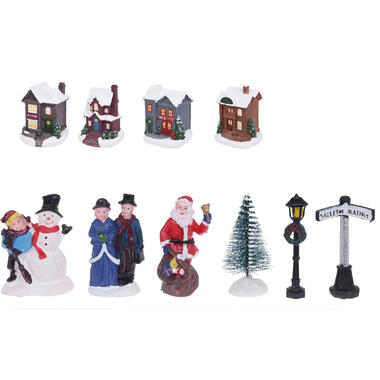 Christmas Decoration kerstdorp accessoires en huisjes 14-delig product