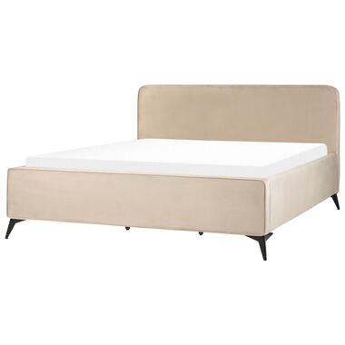 VALOGNES - Tweepersoonsbed - Taupe - 180 x 200 cm - Fluweel product