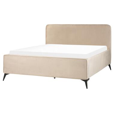 VALOGNES - Tweepersoonsbed - Taupe - 160 x 200 cm - Fluweel product