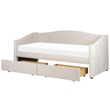 VITTEL - Bed met opberger - Beige - Polyester product