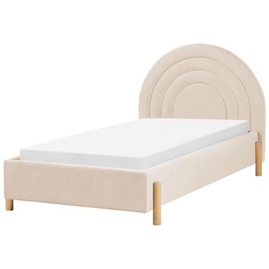 ANET - Bed - Beige - 90 x 200 cm - Fluweel product