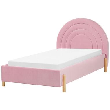 ANET - Bed - Roze - 90 x 200 cm - Fluweel product