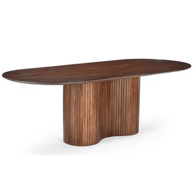 Eettafel Ovaal 200cm - Donkerbruin - Hout - Eettafel Ava product