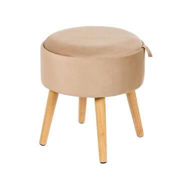 NEELY - Hocker - Beige - Fluweel product