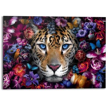 Schilderij - Flower Cat - 100x140 cm Hout product