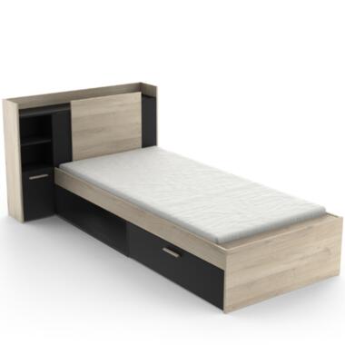 CBA Bed Liva 90 x 190 cm-Kronberg eik/matzwart product