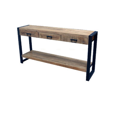 Nobe Interiors sidetable Britt 3 lades industrieel 150x35x76cm product