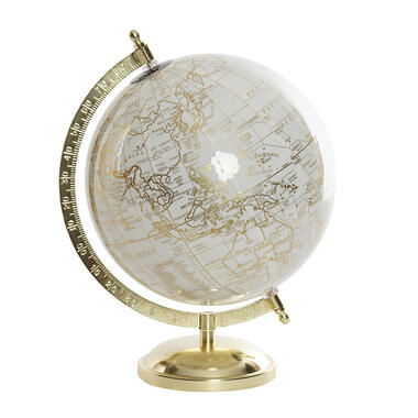 Items Wereldbol globe - goudkleurig - metalen voet - 20 x 28 cm product