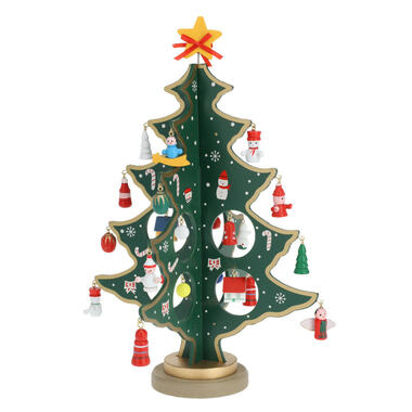 Christmas Decoration houten kerstboom met hangers 26 cm -kinderen product