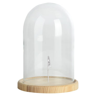 Esschert Design stolp - glas - houten plateau - D15,5 x H25 cm product