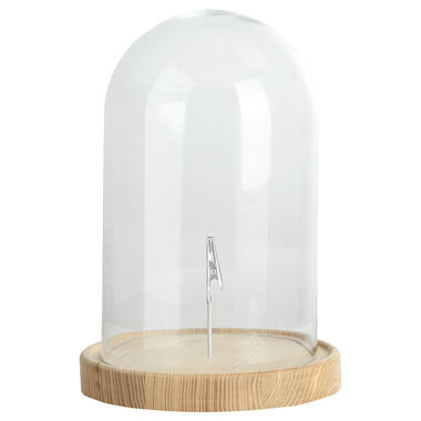 Esschert Design stolp - glas - houten plateau - D20,5 x H31 cm product