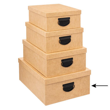 5Five Opbergdoos/box - goudgeel - L39xB30xH16 cm - Stevig karton product