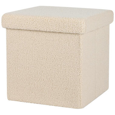 Urban Living poef/hocker/opbergbox - beige - mdf - 38 x 38 cm product