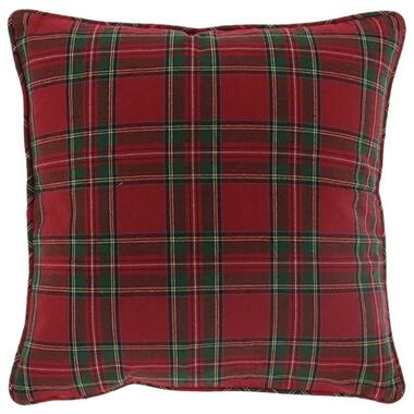 Unique Living - Kerst Tartan Kussen - 45x45cm - Rood product