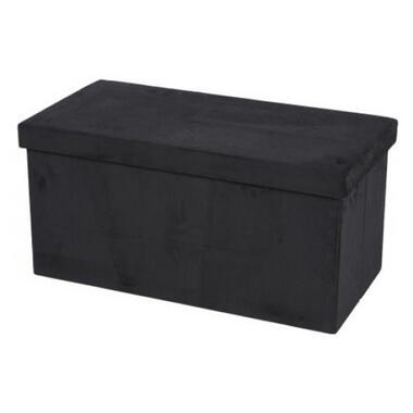 Urban Living poef/hocker/opbergbox - zwart - mdf - 76 x 38 x 38 cm product