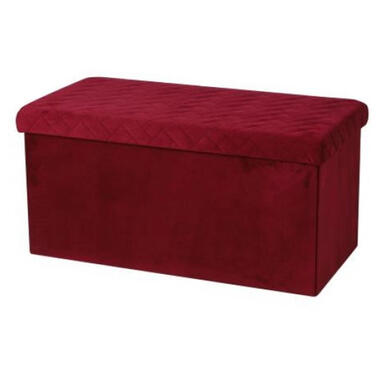 Urban Living poef/hocker/opbergbox - rood - mdf - 76 x 38 x 38 cm product