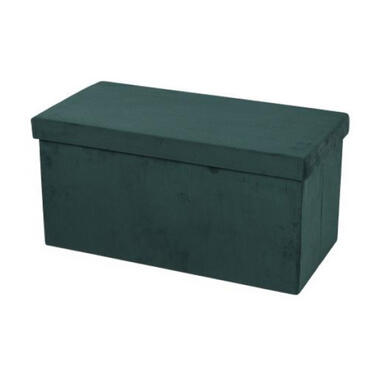 Urban Living poef/hocker/opbergbox - smaragd groen - mdf - 76 x 38 x 38 cm product