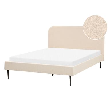 FLAYAT - Tweepersoonsbed - Beige - 140 x 200 cm - Bouclé product