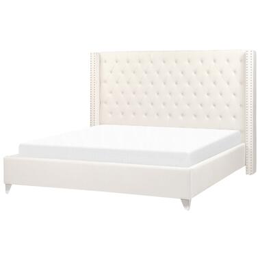 LUBBON - Tweepersoonsbed - Gebroken wit - 180 x 200 cm - Fluweel product