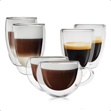 Goliving Dubbelwandige Koffieglazen - Kopjes - Glazen - Set Van 6 product